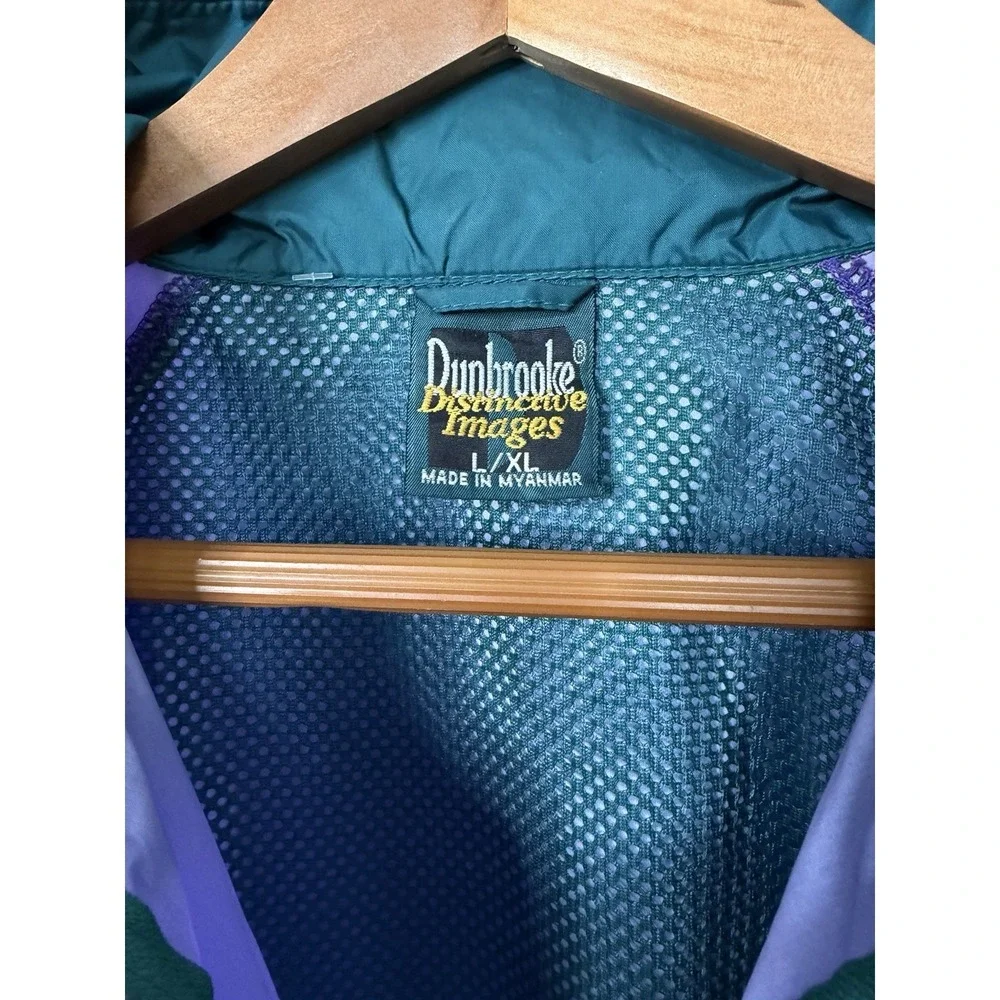 Vintage 90s Dunbrooke Windbreaker Jacket Men's L XL Purple‎ Teal Colorblock Y2K